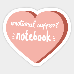 emotional support notebook calligraphy in a pink heart ( sticker decoration notebook ) Sticker